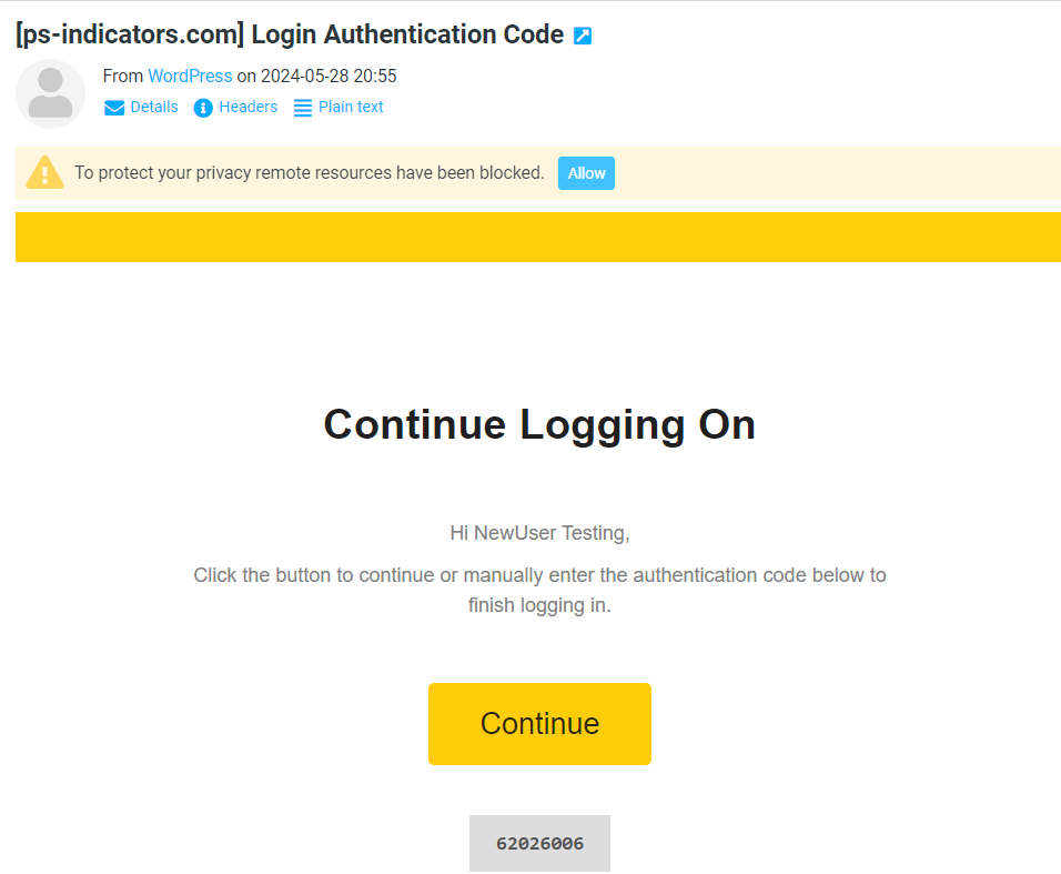 Login Authenication Code