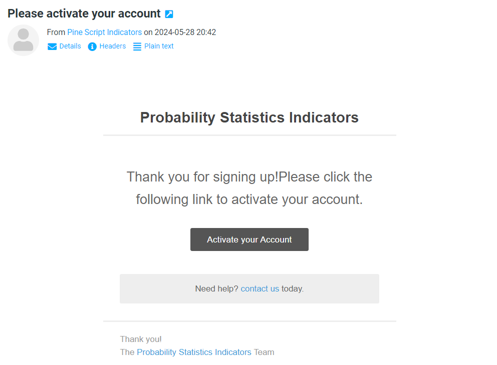 Please activate your account